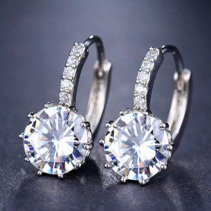 Cubic Zirconia Earrings, New, Shiny